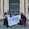 Italian speaking group picture in front of the Benedictines' Monastery portal
