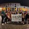Group picture in front of the Colosseum with the ESN flag